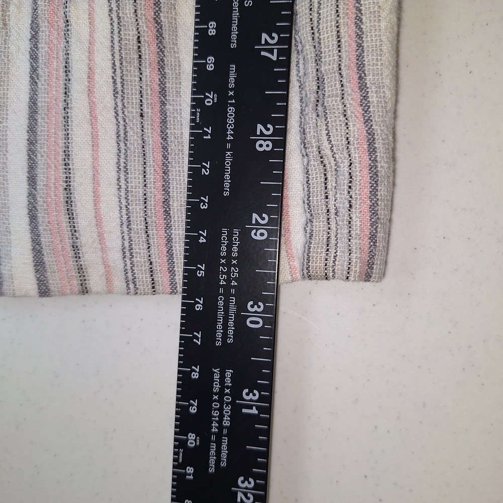 Cottagecore Boho Linen Blend Resort Wear Chic Jolt Wide Leg Striped Pants XL - Picture 7 of 16